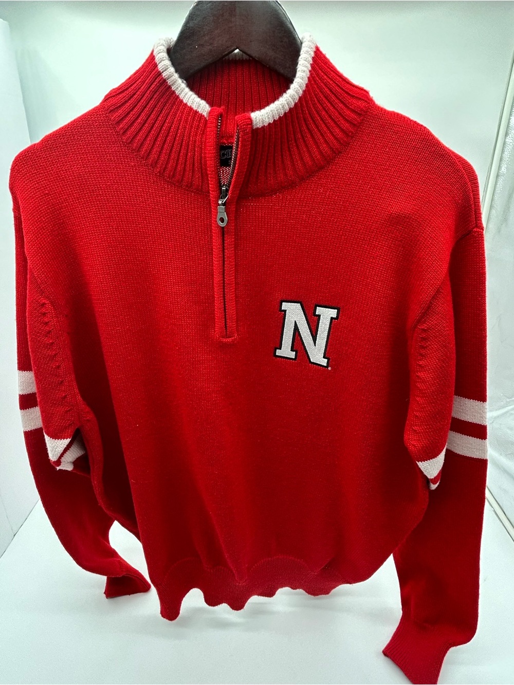 Vintage Crable Quarter-Zip Nebraska Cornhusker Sweater size L
